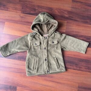 Kids Headquarters Olive Green Fleece Hooded Jacket Baby Toddler 18M‎